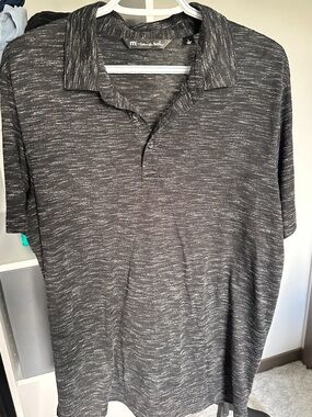 Travis Mathew Men’s Heathered Performance Polo Shirt Gray Size Large -C